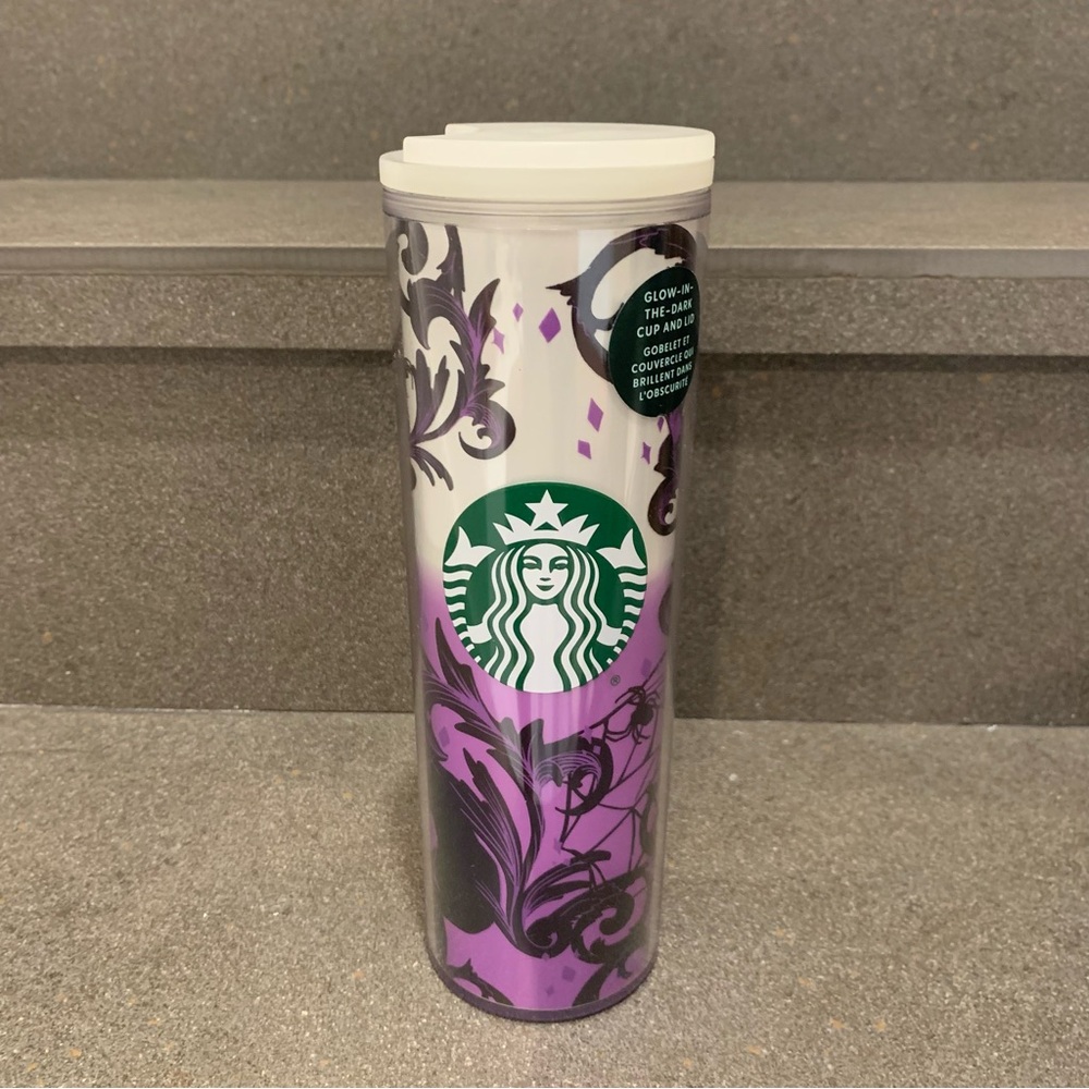 STARBUCKS Glow in Dark Halloween‘21 Purple&White Black Cat Tumbler/ 16oz, NWT - Picture 12 of 12